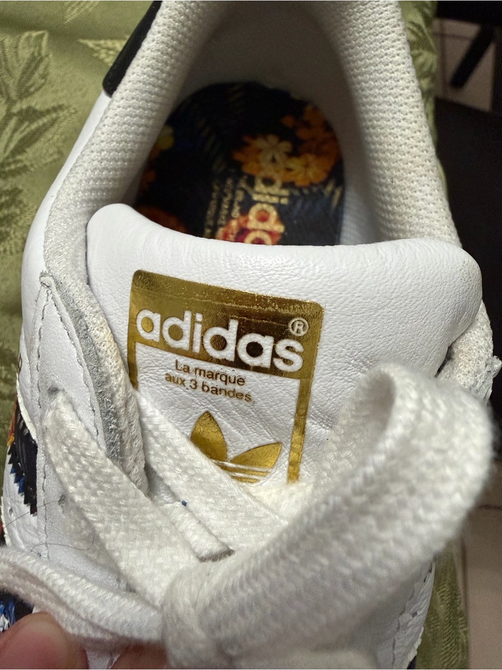 adidas White Sneakers with Floral Stripe Accents - Picture 4 of 9